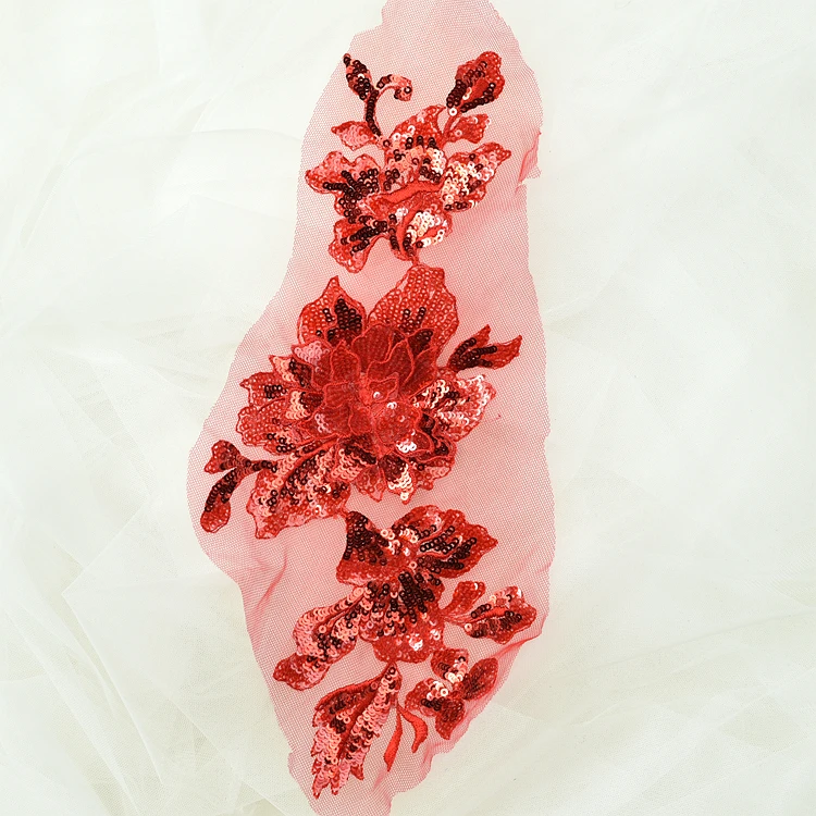 4 шт. 3D блестки аппликация вышивка кружева патчи цветы свадебные платья сделай