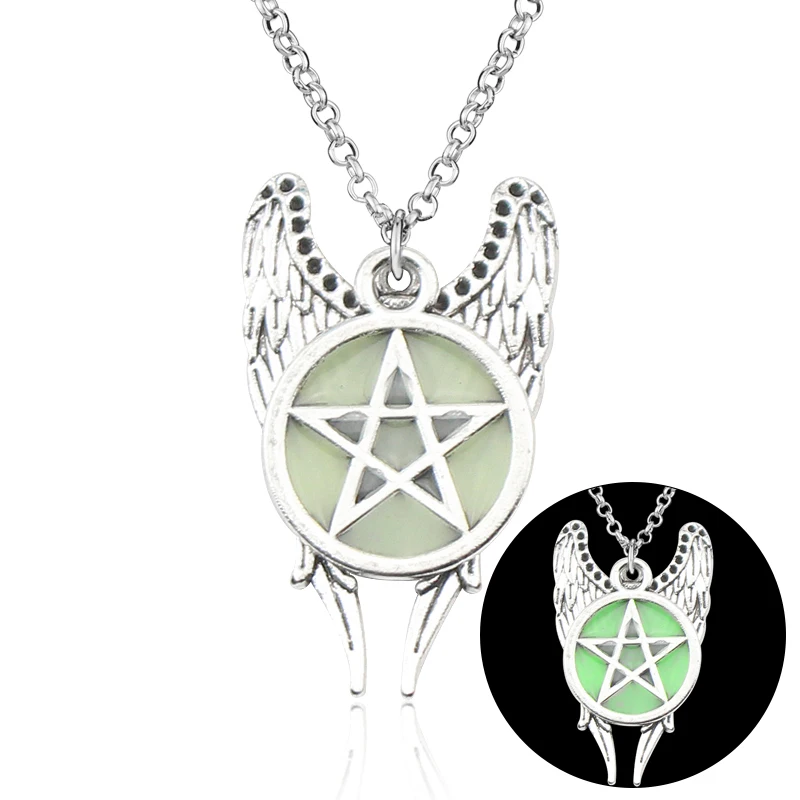 Популярная Античная Подвеска в виде пентаграммы с крыльями ангела