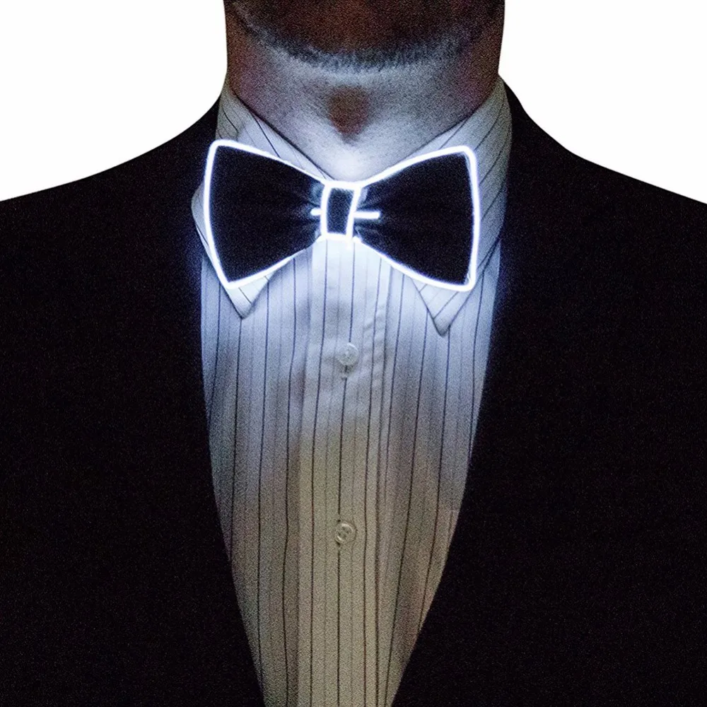 Светящиеся мигающие LED шеи галстук для мужчин Для женщин светильник со шнуровкой