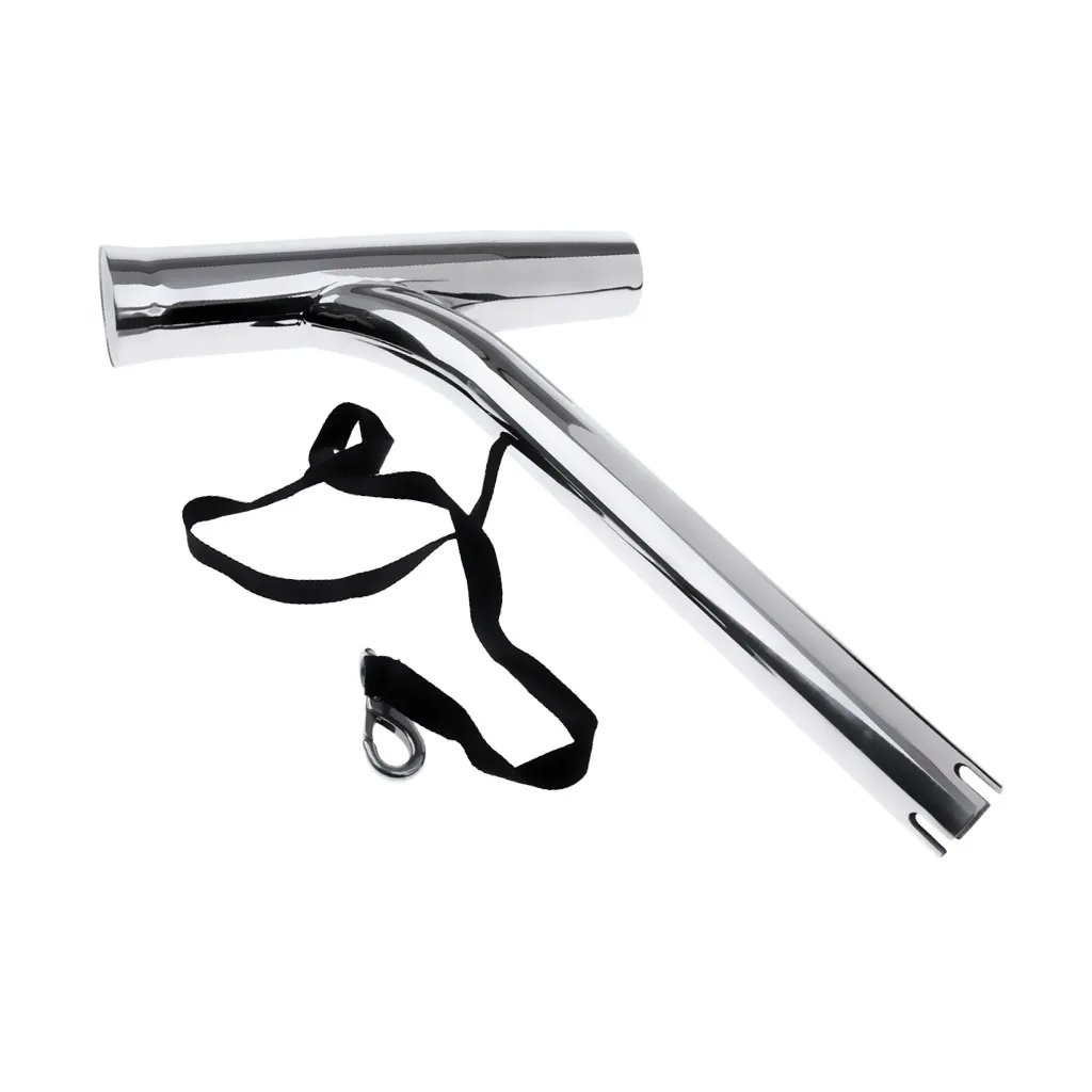 

304 Stainless Steel Outrigger Boat Fishing Rod Holder Pole Rest Tube with Strap