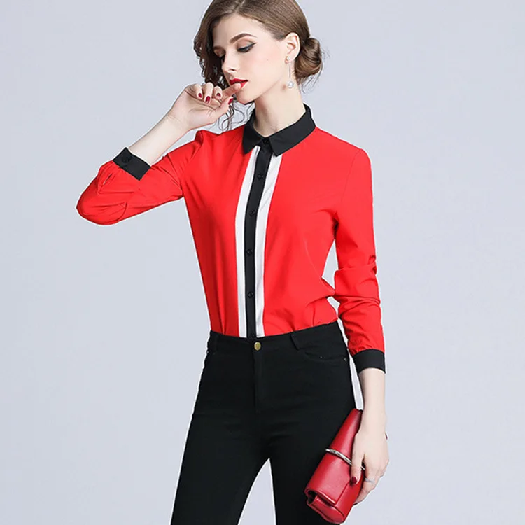 Европа и США Весна Новая мода темперамент контрастные цвета лацканы с длинным