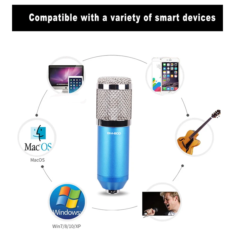 Набор студийный с микрофоном BM 800 профессиональный конденсаторный микрофон со