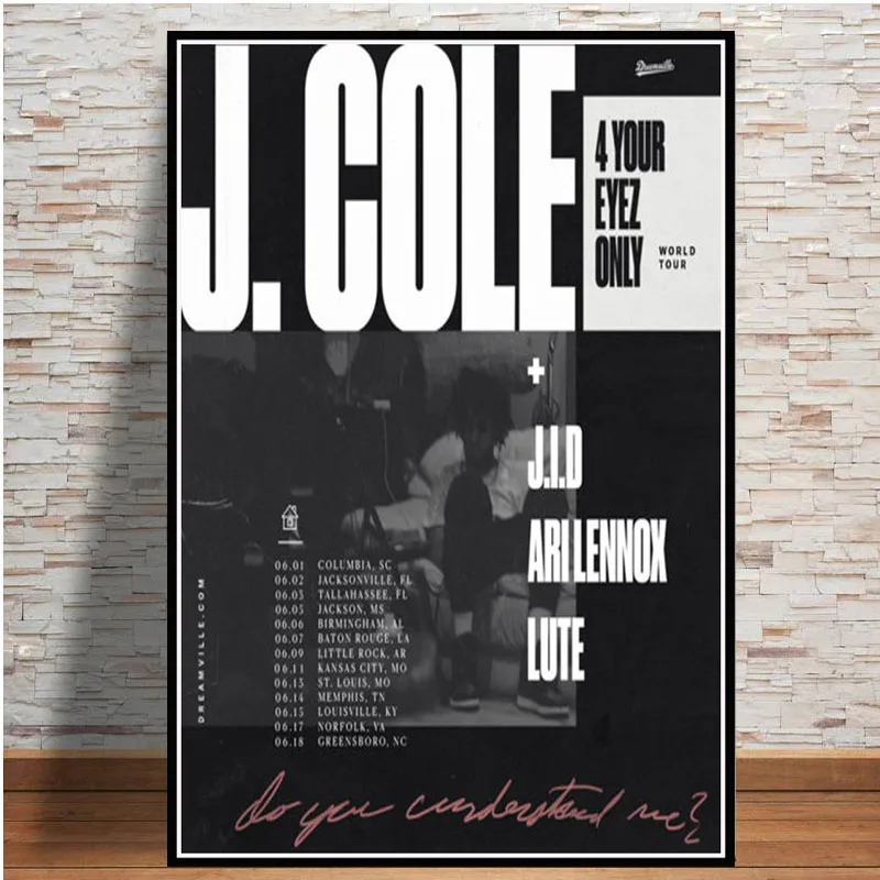 Плакатный принт Художественная Картина на холсте J cole K.O.D Rapper хип-хоп музыкальный альбом поп-звезда настенные картины гостиная домашний декор - Цвет: Темно-серый