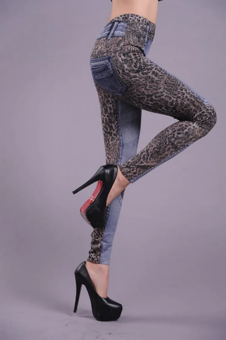 MOBTRS Leggings Woman Fashion Leopard Print Ankle-Length Trousers For Women Thin Slim Pencil Pants Female | Женская одежда