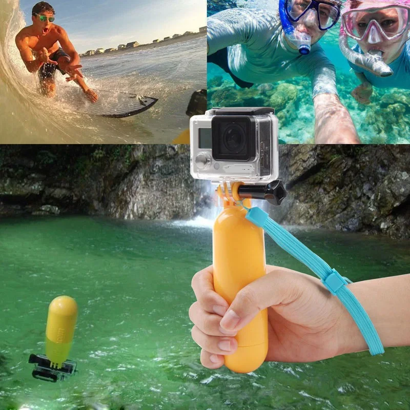 Желтый воды плавающие рукоятки Ручка гору поплавок аксессуары для GoPro Hero 4/3 +/3/2/1 |