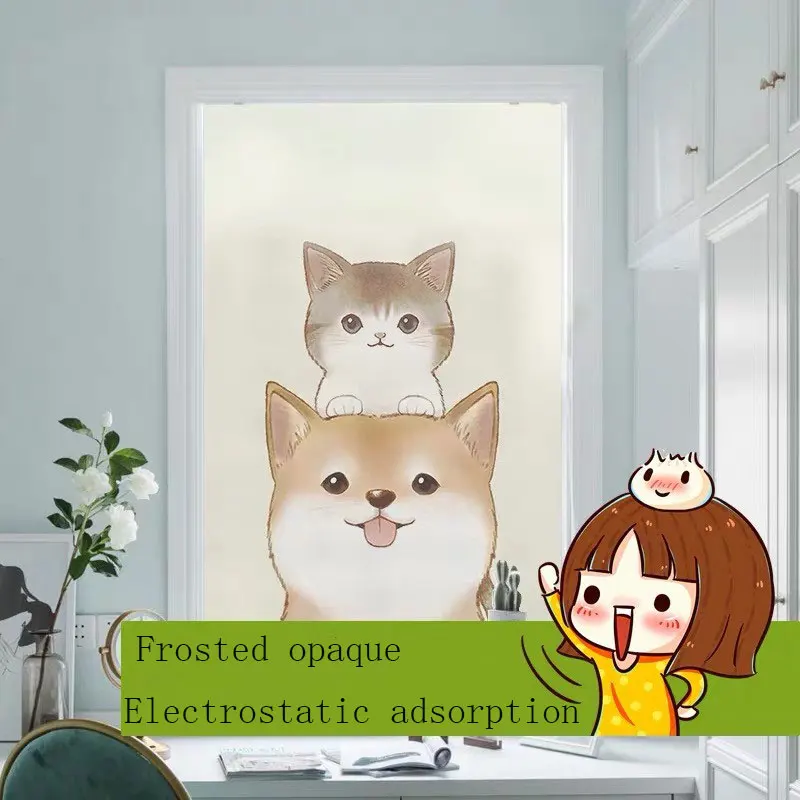Тонизирующая пленка на окна для кошек и собак мультяшное животное заказ