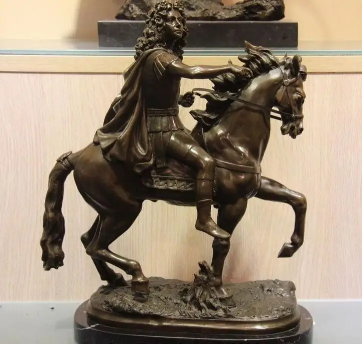 Западная арт деко бронзовая медная лошадь ковбойская статуя мраморная база