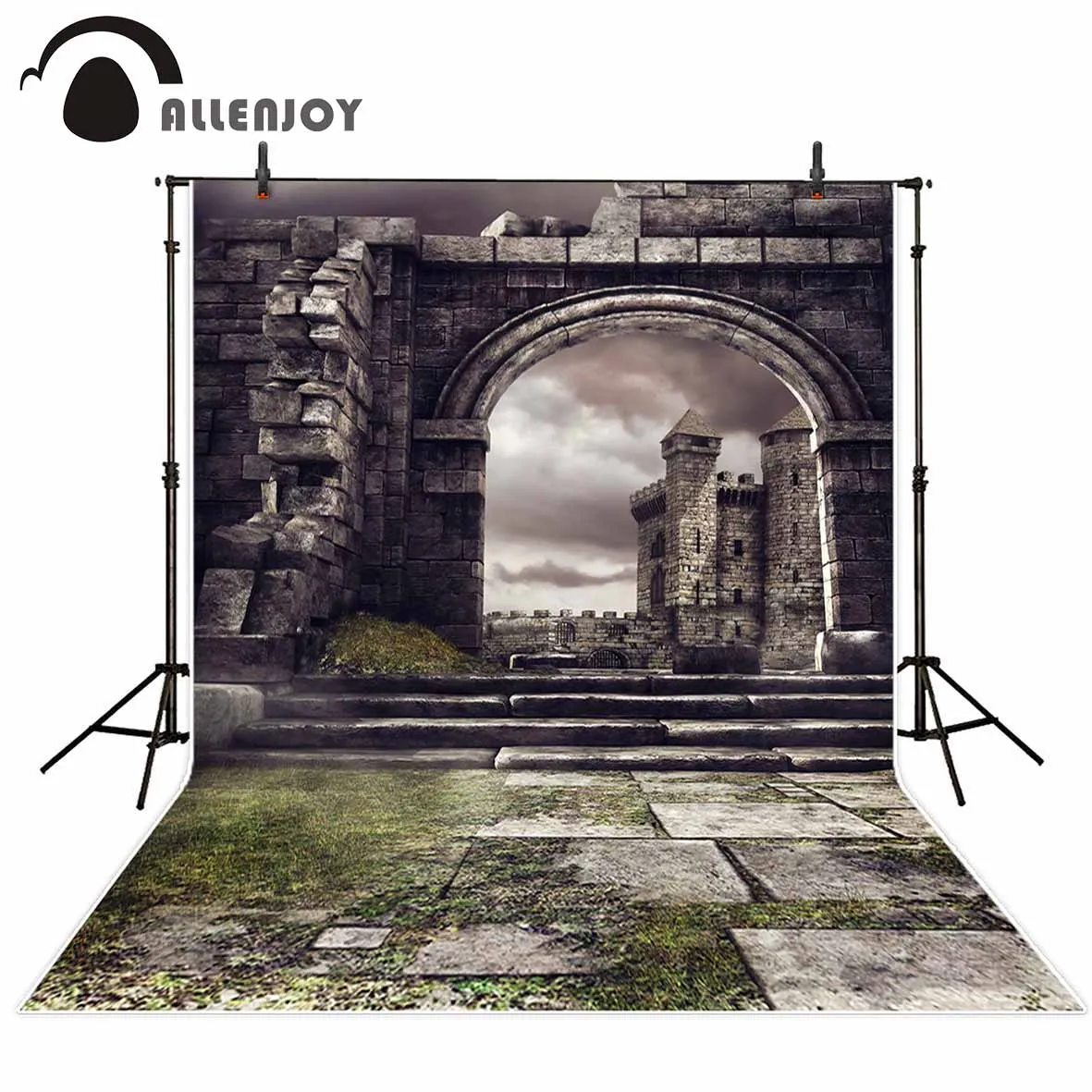 Allenjoy фоны для фотостудии винтажный замок поврежденный кирпич Хэллоуин фотостенд