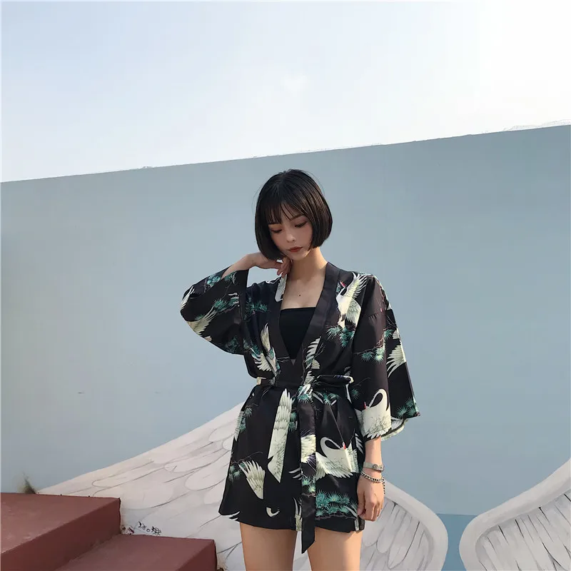 Традиционное японское кимоно yukata женское японское короткое платье свободная одежда kimomo японский кардиган кимоно Японские Женские haori