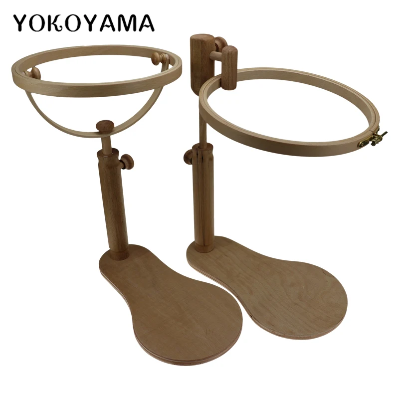 YOKOYAMA-Juego de aros de madera para bordado, herramientas de costura ajustables, marco de anillo