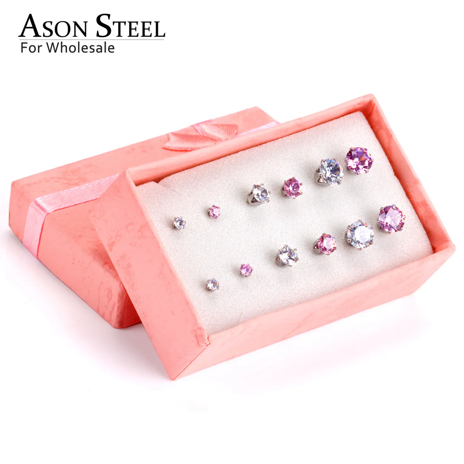 Женские круглые серьги пусеты ASONSTEEL Пусеты Из Нержавеющей Стали 6 пар/кор. наборы