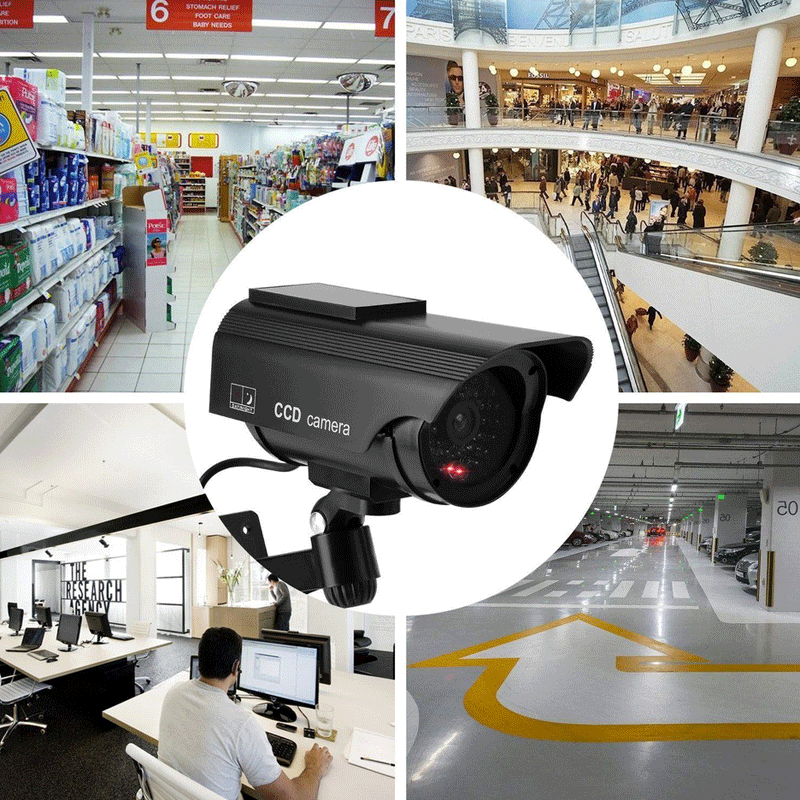 Поддельный манекен видеонаблюдения CCTV Красный флэш-Светильник ИК наружная/Внутренняя камера