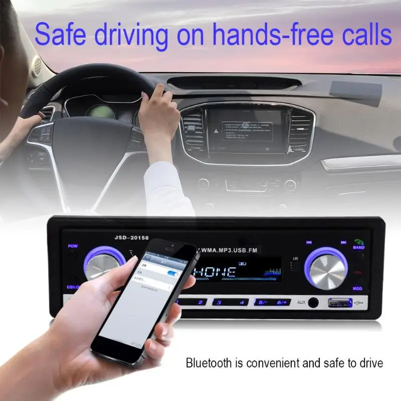 Автомобильный Радио стерео плеер Bluetooth телефон AUX IN MP3 FM/USB/1 Din/пульт