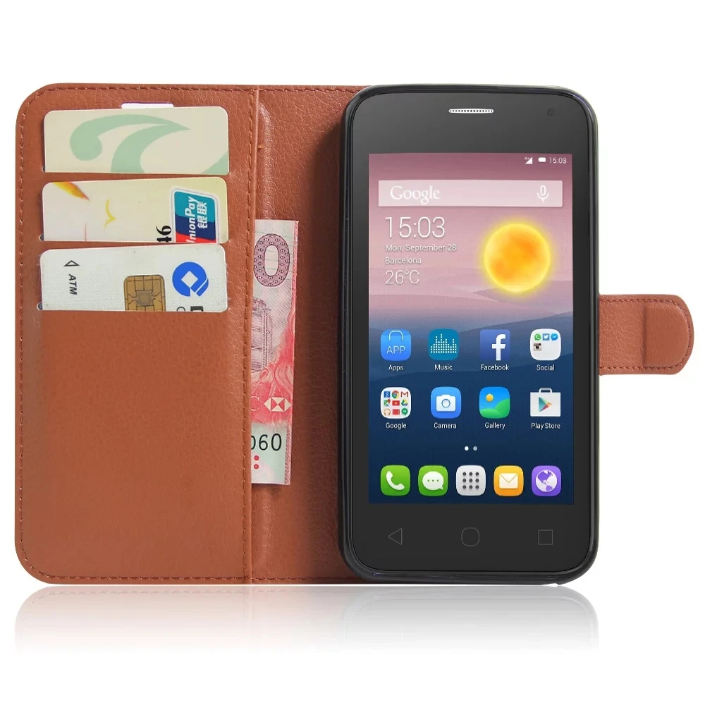 Для Fundas Alcatel Pixi 4 5010D Чехол кошелек чехол для телефона из искусственной кожи One Touch 5