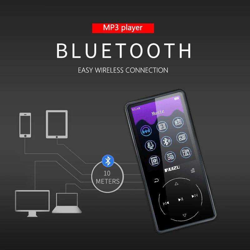 Mp3-плеер RUIZU D16 с Usb 8 ГБ 16 2 4 дюйма цветной экран HD Высококачественная