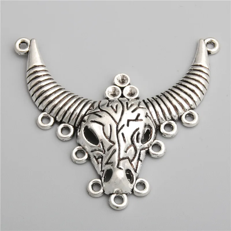 4 шт Серебряный цвет корова/бык голова быка Череп Сплав Подвески Большие для
