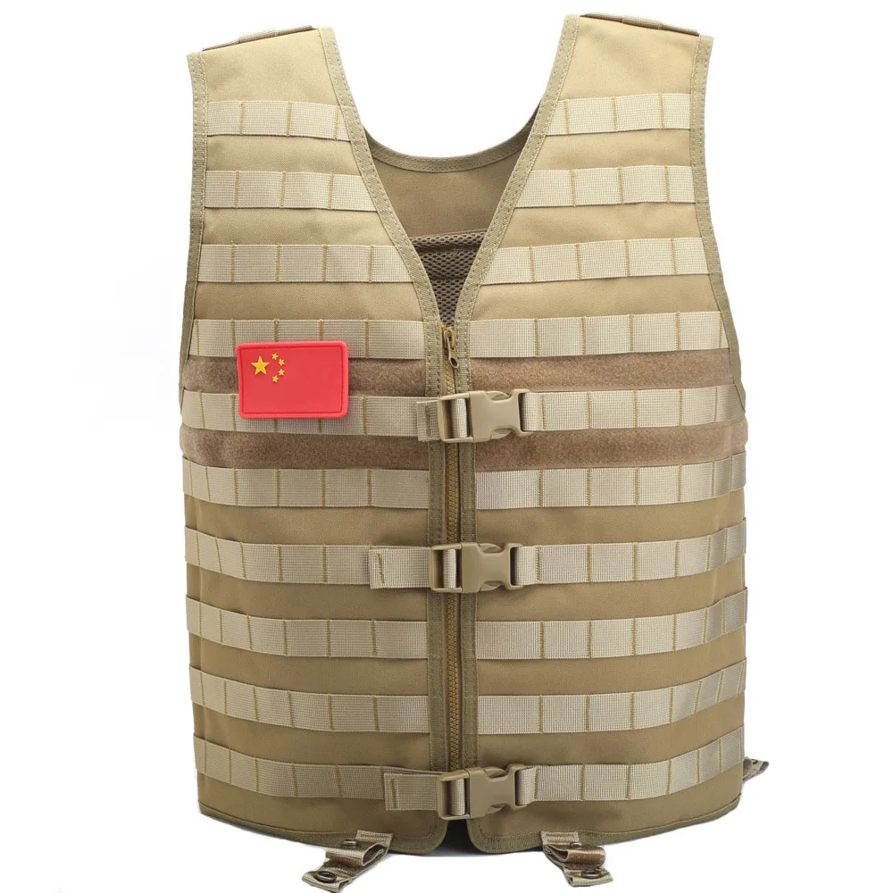 Khaki Тактический Жилет MOLLE, модульный универсальный жилет, Регулируемый Открытый Жилет Molle для CS Wargame, рыболовное снаряжение для охоты, Swat Militaria - Цвет: Khaki