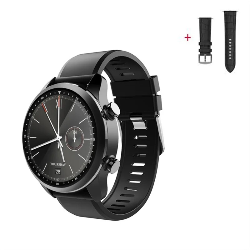 add leather strap Brave IP68 Водонепроницаемые Смарт-часы 1,3 дюймов MTK6737 четырехъядерный 1,3 ГГц Android 6,0 4G Смарт-часы 620 мАч монитор сердечного ритма pk Z28 - Цвет: add leather strap