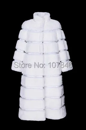 Женский Тренч из натурального меха кролика осенне-зимний тренчкот верхняя