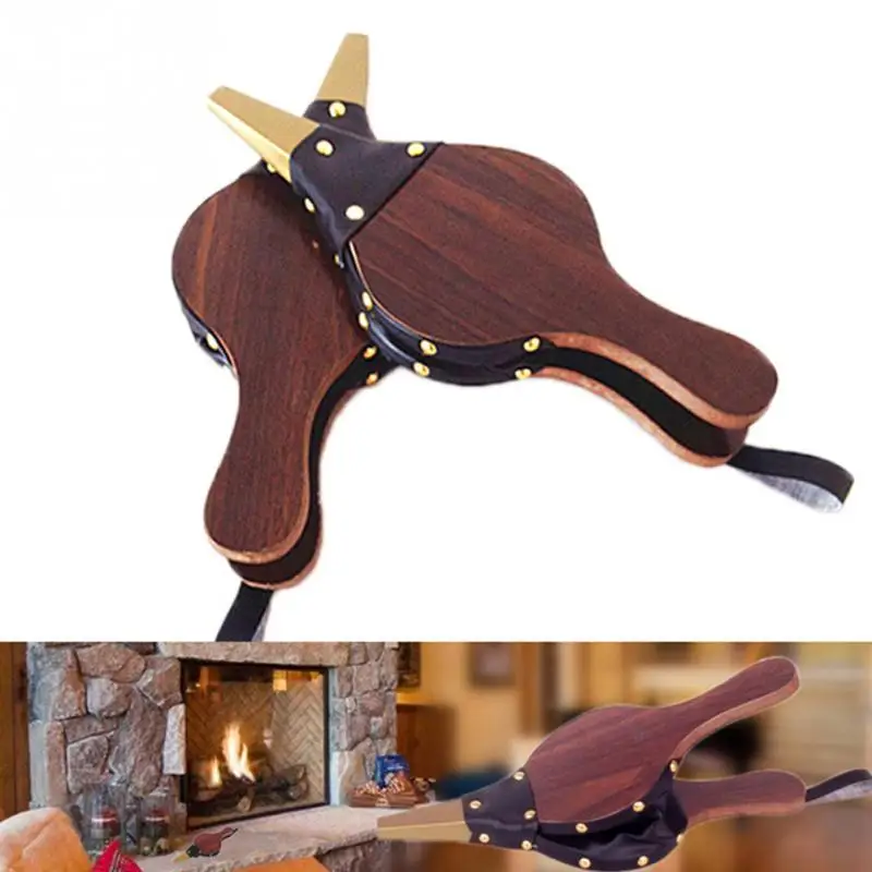 

ABKM Hot Mini Vintage Hand Bellows Dark Brown Fireplace Blower Traditional Stove Fire Lighter Fan For Home Diy Fireside Access