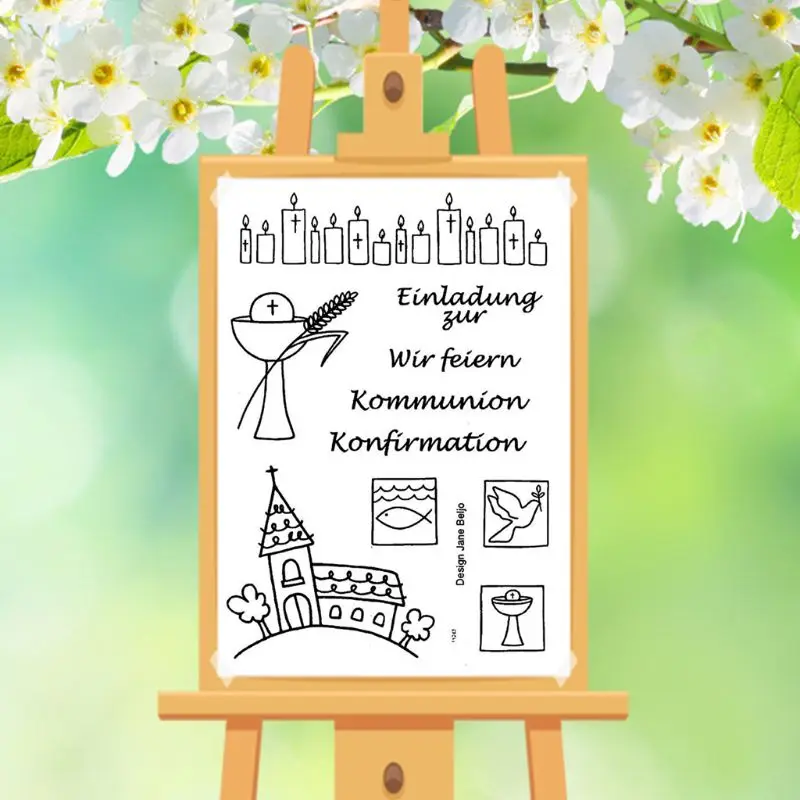 Немецкий алфавит DIY силиконовый прозрачный штамп цепляющее тиснение для