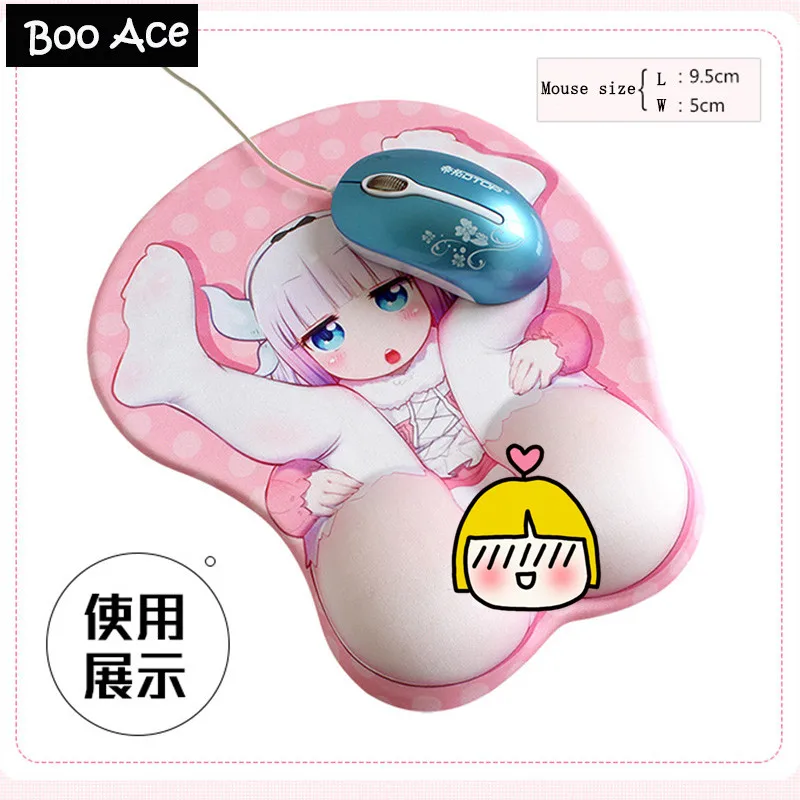 Kobayashi san chi no maid dragon-Kanna Kamui 3D коврик для мыши с силиконовым гелем для запястья Размер 26*22 см