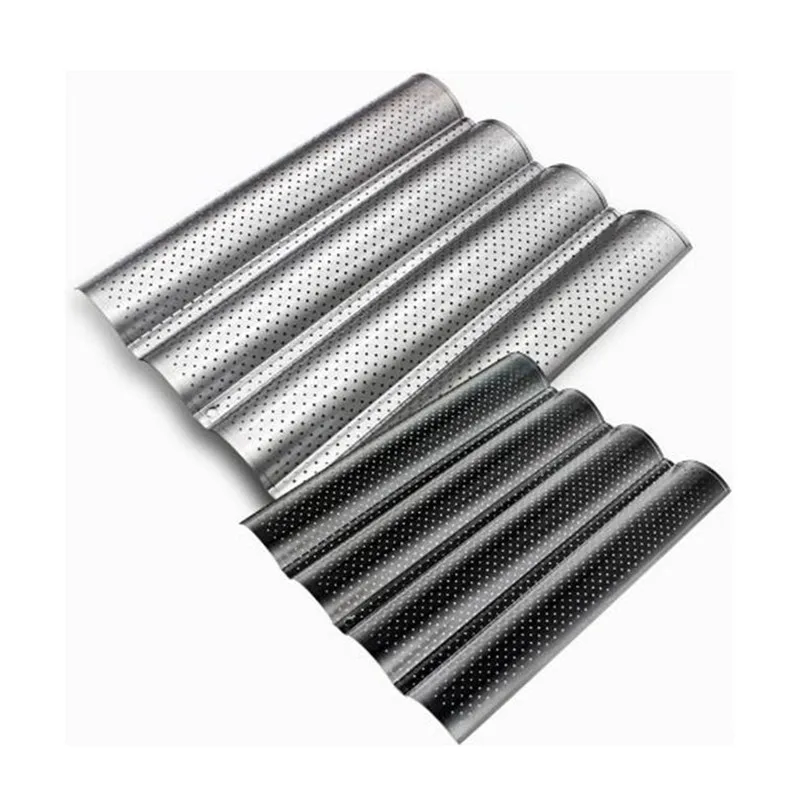 New Baguette French Bread Baking Tray 4 Groove Wave Frame Rack Nonstick Carbon Steel Cake Mold Pans | Дом и сад
