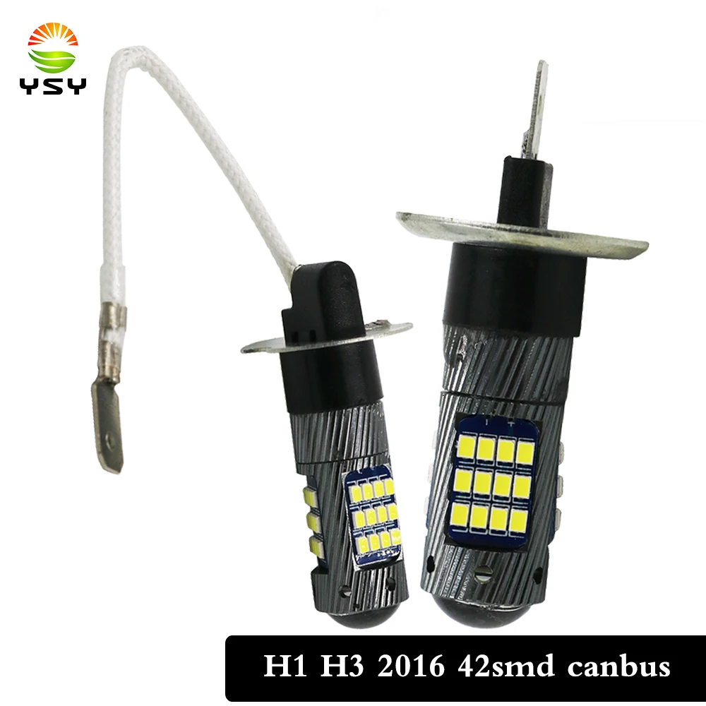 

Светодиодные лампы YSY, 12 В, Canbus 2016, 42, SMD, белые, 6500 К, 1300лм, без ошибок, противотуманные фары, фара поворота, головной светильник, 10 шт.