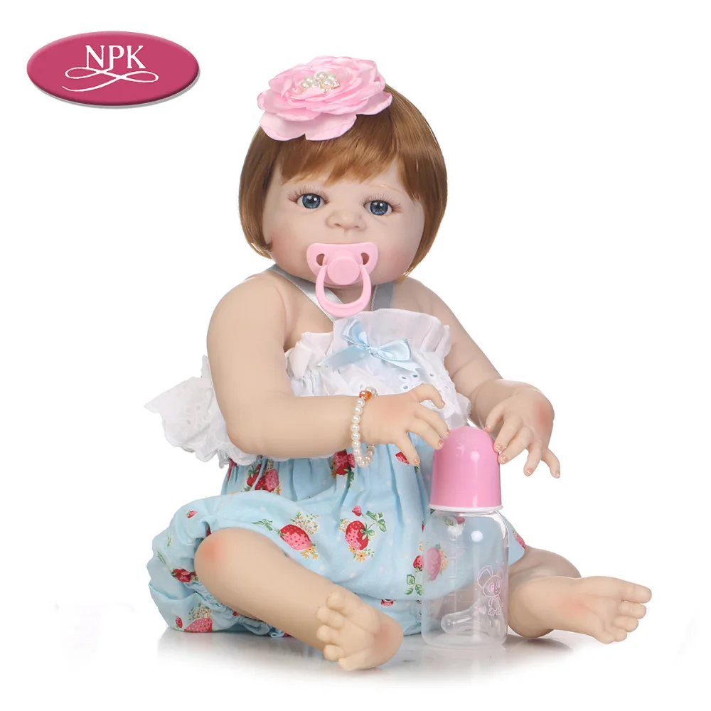 NPK 57 см кукла Bebe Reborn полностью силиконовая Baby Реалистичная Boneca Menina Игрушки для