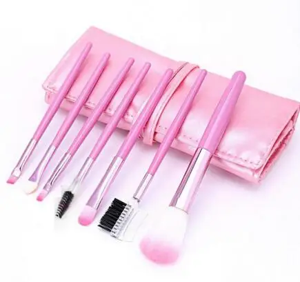 Профессиональный 7 шт. Макияж Кисточки комплект Инструменты составляют несессер