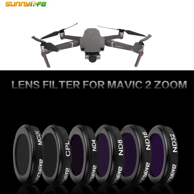 Комплект фильтров для объектива камеры sunnylife DJI Mavic 2 Zoom MCUV/ CPL/ ND4/ND8 аксессуары