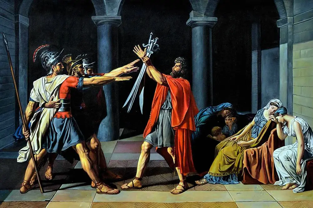 Kopen Geen Omlijst Figuratief Olieverfschilderij Wall Decor Schilderen Art Eed Van De Horatii, 1784-1785 Door Jacques Louis David