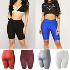Женские леггинсы, эластичные велосипедные шорты, тренировочные брюки из спандекса для йоги, однотонные S,M,L,XL