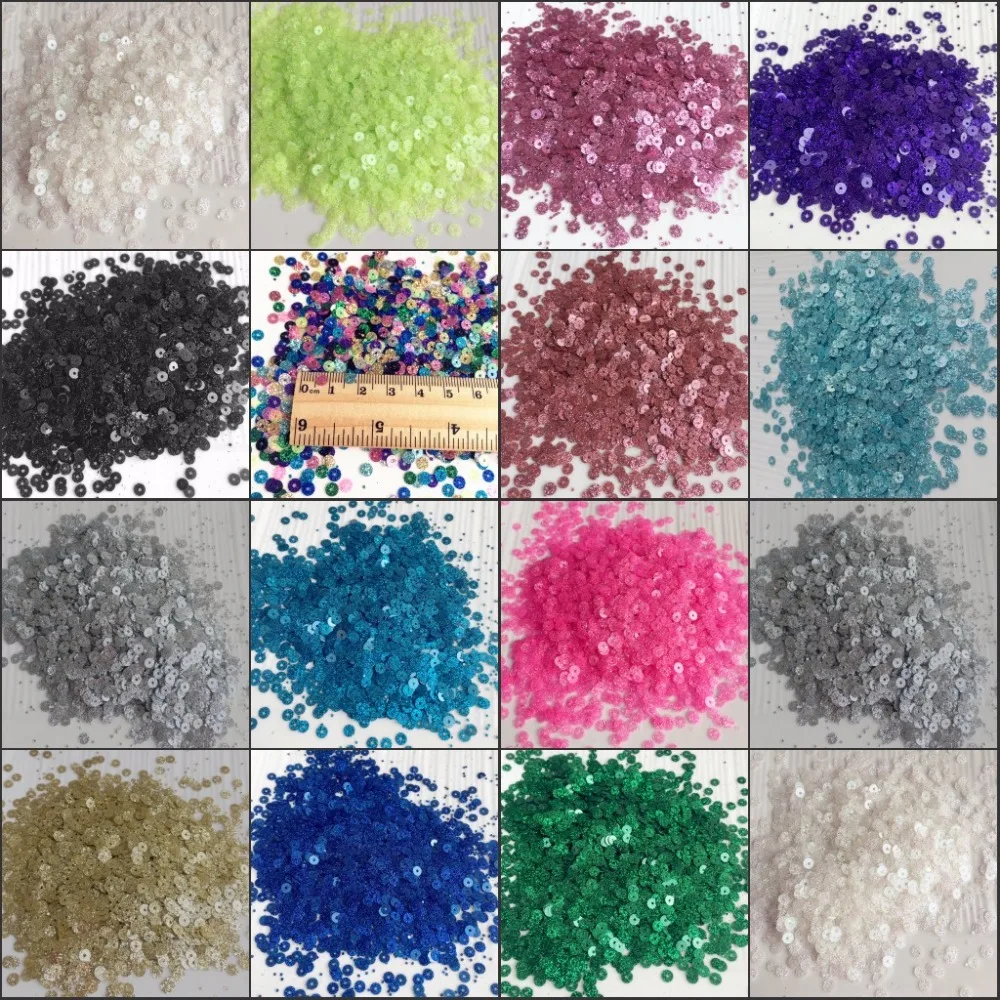 500g/pack 4mm Glitters Flat Round Loose Sequins with Paillettes Sewing Wedding Decoration Craft Scrapbook DIY Accessories | Дом и сад