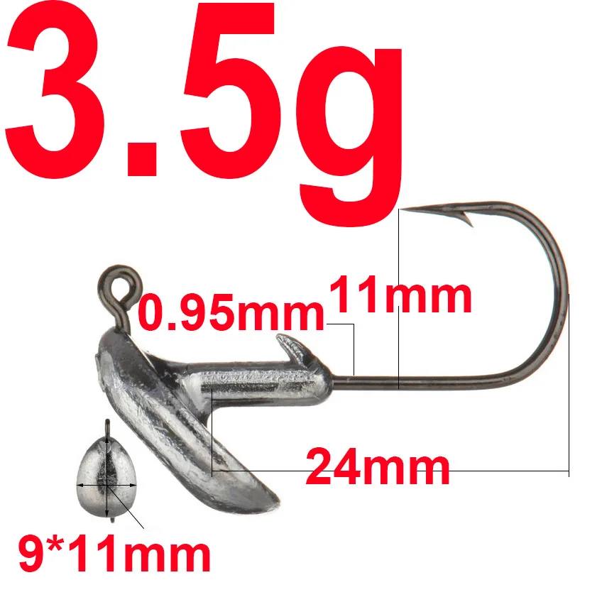 3.5g Simpleyi, 5 шт., свинцовый крючок для ловли рыбы, 3,5 г, 5 г, 7 г, 10 г, 14 г, крючки для мягкой приманки, углеродистая сталь, рыболовный крючок - Цвет: 3.5g