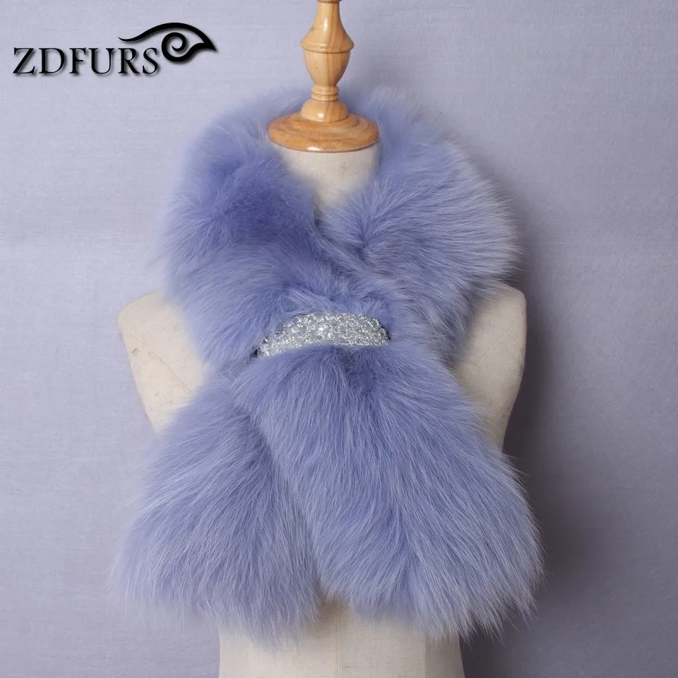ZDFURS* Зимний натуральный Лисий мех шаль модный воротник длинный меховой шарф женский лисий мех кольцо украшение пальто меховой воротник