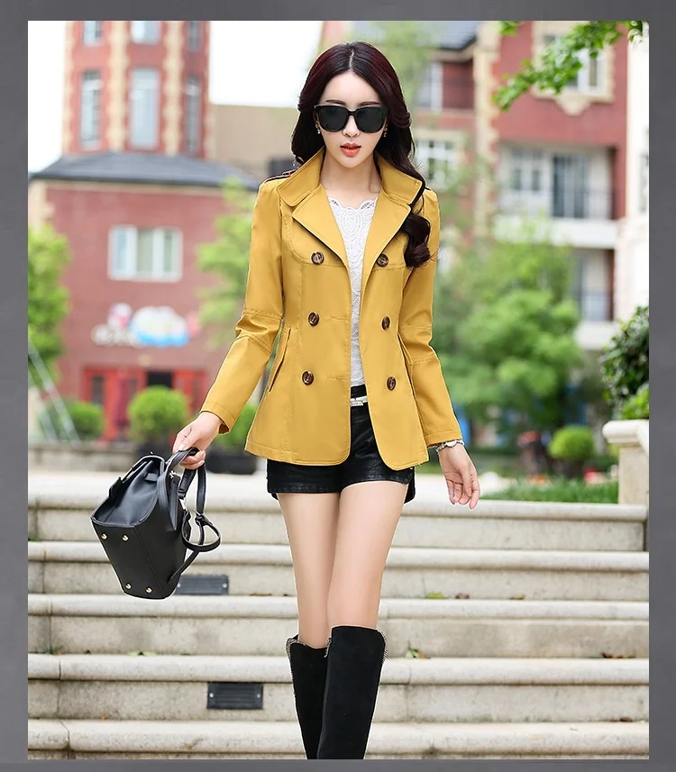 YAGENZ короткое пальто женские топы Chaqueta Mujer весенние и осенние пальто и куртки женские модные двубортные повседневные куртки 287