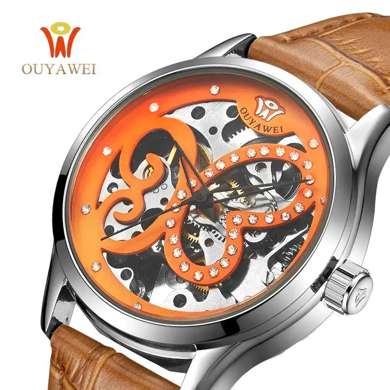 Relojes Mujer 2018 OUYAWEI часы для женщин известный бренд кожаные автоматические женские