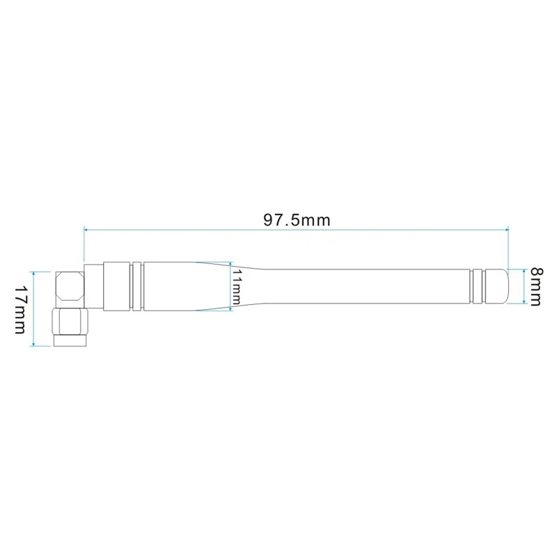 50 шт. радиочастотная антенна NiceRF стандартная резиновая разъем SMA угловая 433 МГц