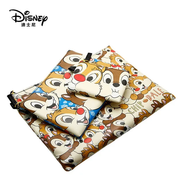 3 шт. disney Аутентичные чип и Дейл Мода multi-function портативный сумка для хранения косметики комплект косметических сумок