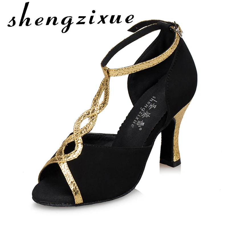 

shengzixue Latin dance shoes for women in adults with high indoor modern dance shoes Square social dancing shoes