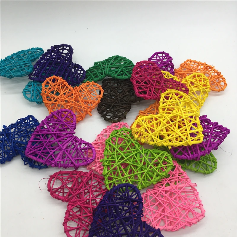 15 PCS / Batch 7/10/13CM New Heart Sepak Takraw Christmas Birthday Party and Home Wedding Decorative Rattan Multicolor Mix | Дом и сад