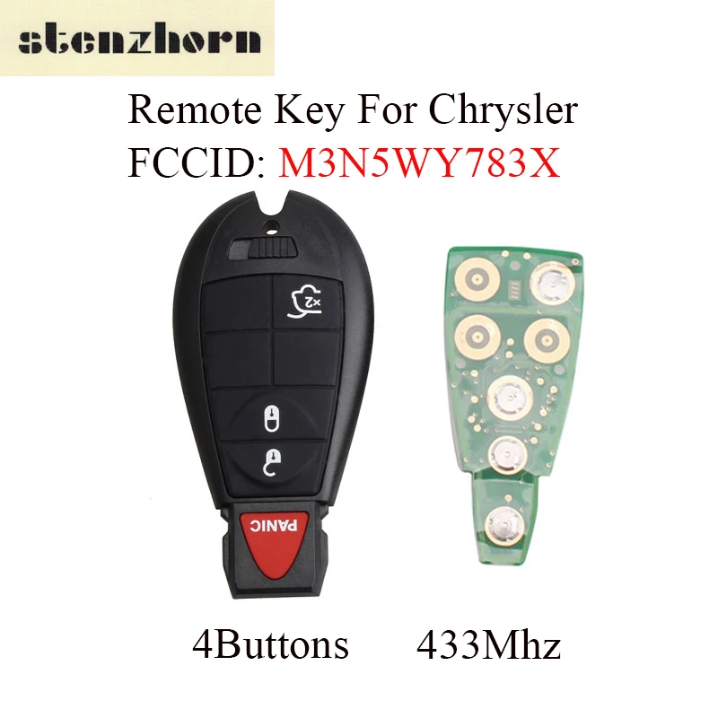 Stenzhorn 433 мГц 4 кнопки без ключа дистанционного для Jeep Dodge Chrysler Grand Cherokee 2008 2009 2010 2011 2012
