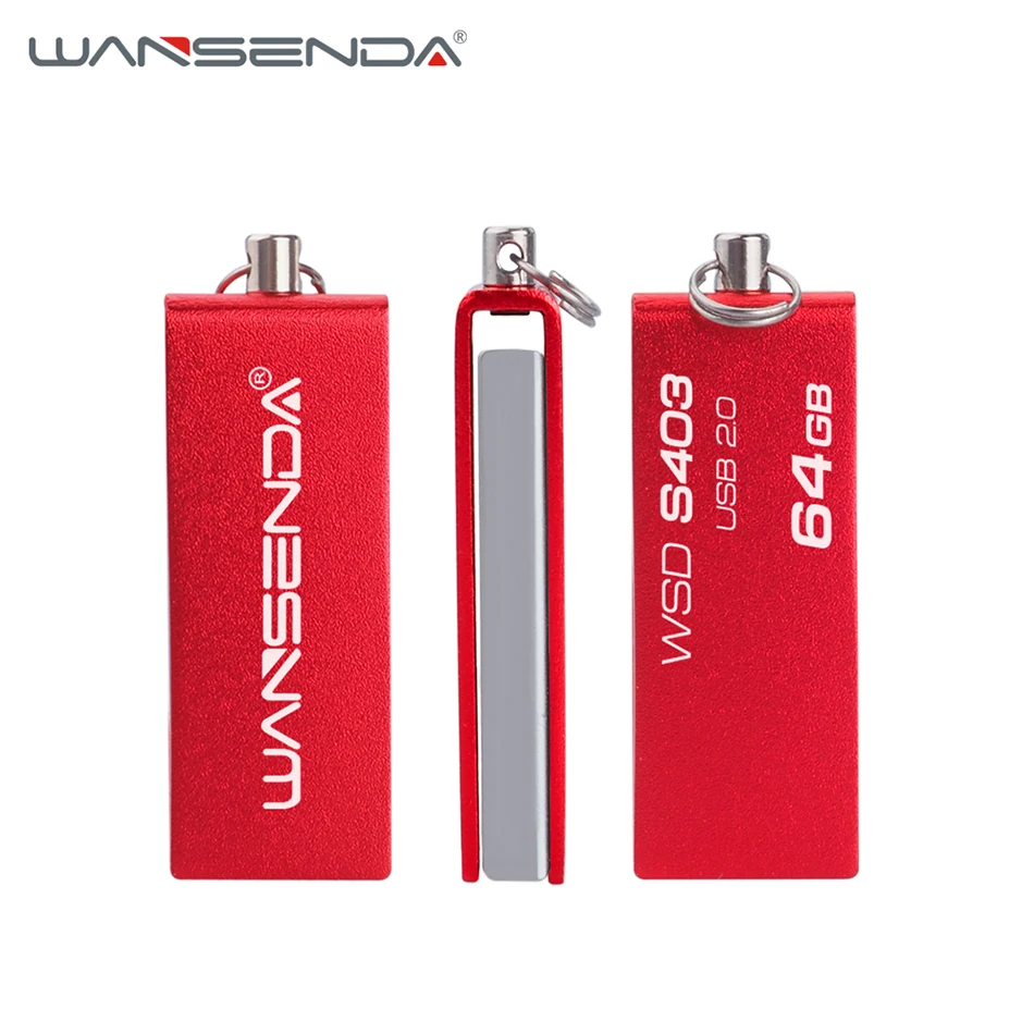 Wansenda цветной usb флеш накопитель Модный маленький 64 ГБ 32 16 8 4 нержавеющая