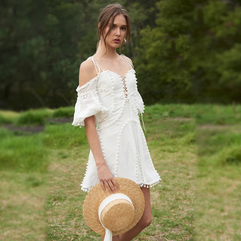 Vestido Banco Открытое сексуальное летнее платье с открытыми плечами 2019 кружевное