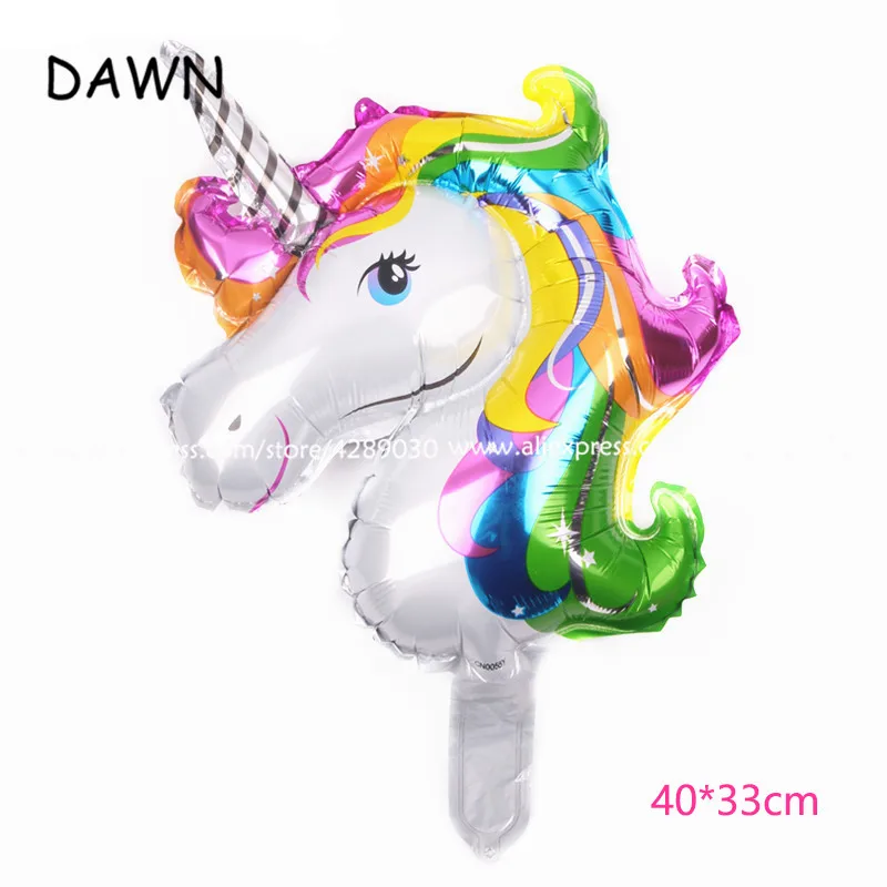 10pcs/lot mini rainbow unicorn helium foil balloons cartoon animal balloon baby shower birthday party wedding Decortion globos - Цвет: unicorn green