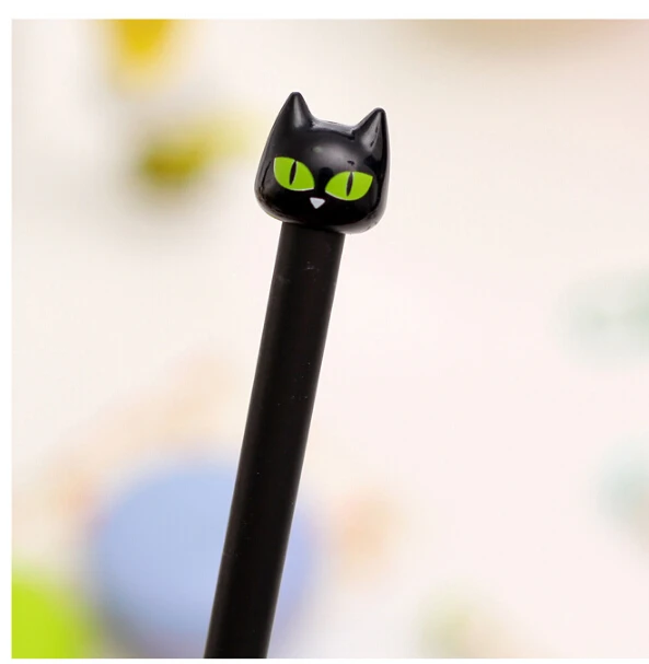 4 шт./лот новинка 2015 гелевая ручка с черным котом милые ручки чернилами для кошек