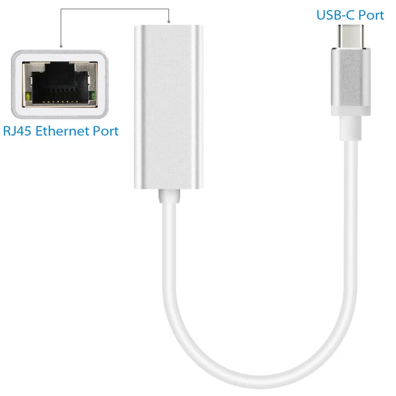 JZYuan USB C Ethernet адаптер сетевой карты RJ45 Lan для MacBook Windows 7/8/10 Type 10/100/1000 Мбит/с|usb-c to