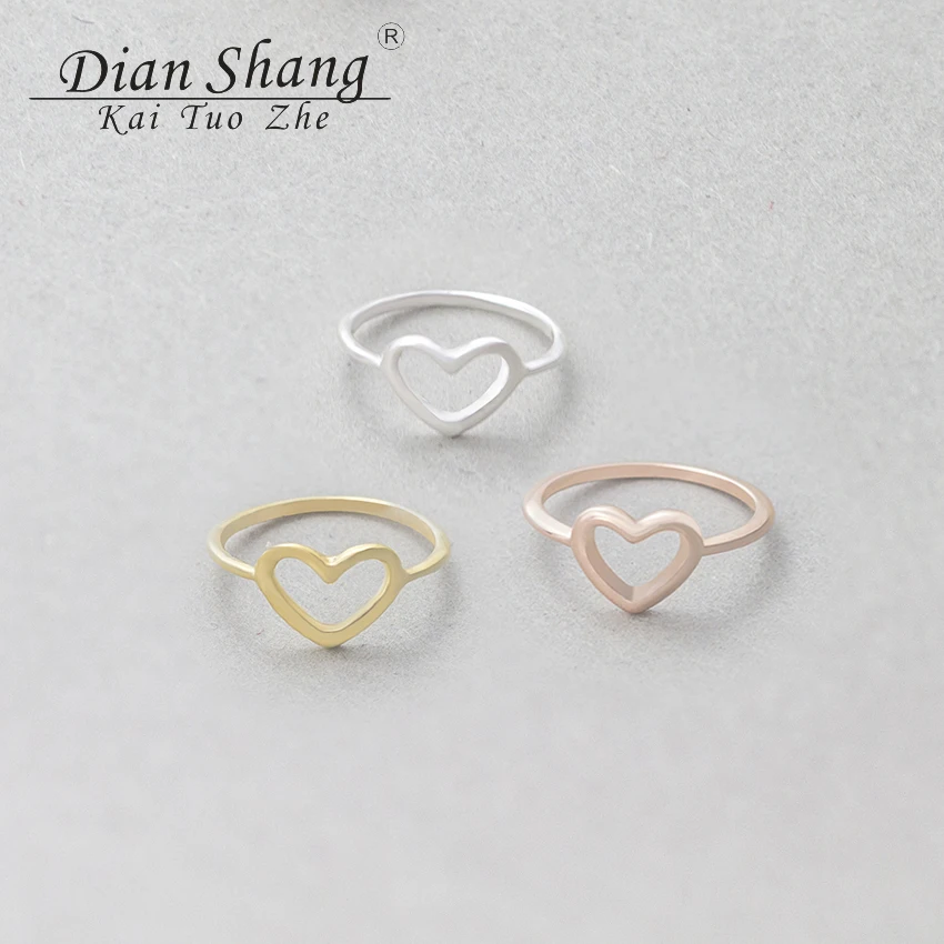 Оптовая продажа 10 штук минималистичные кольца в форме сердца для женщин