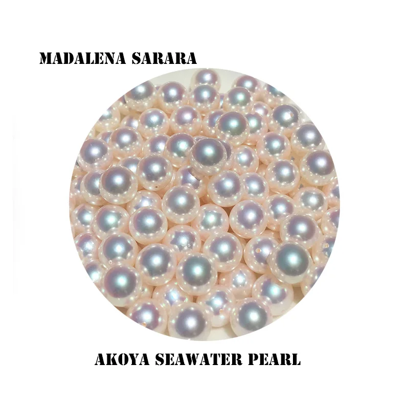 MADALENA SARARA AAA AKOYA жемчужина морской воды с сильной яркостью жемчуг 8 0 5 мм круглый 100%